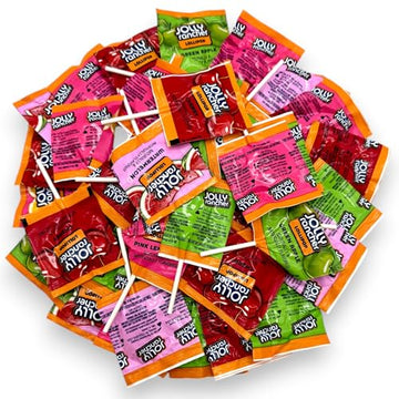 Jolly Rancher Flat Lollipops - (1lb 65+ Pieces) Bulk Assorted Flavors Green Apple, Cherry, Watermelon and Pink Lemonade lollipops - Bulk Individually Wrapped Candy for Parties & Events