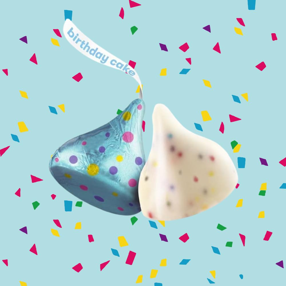Kisses Birthday Cake Flavored Creme with Sprinkles - (2 LB 180 pcs)