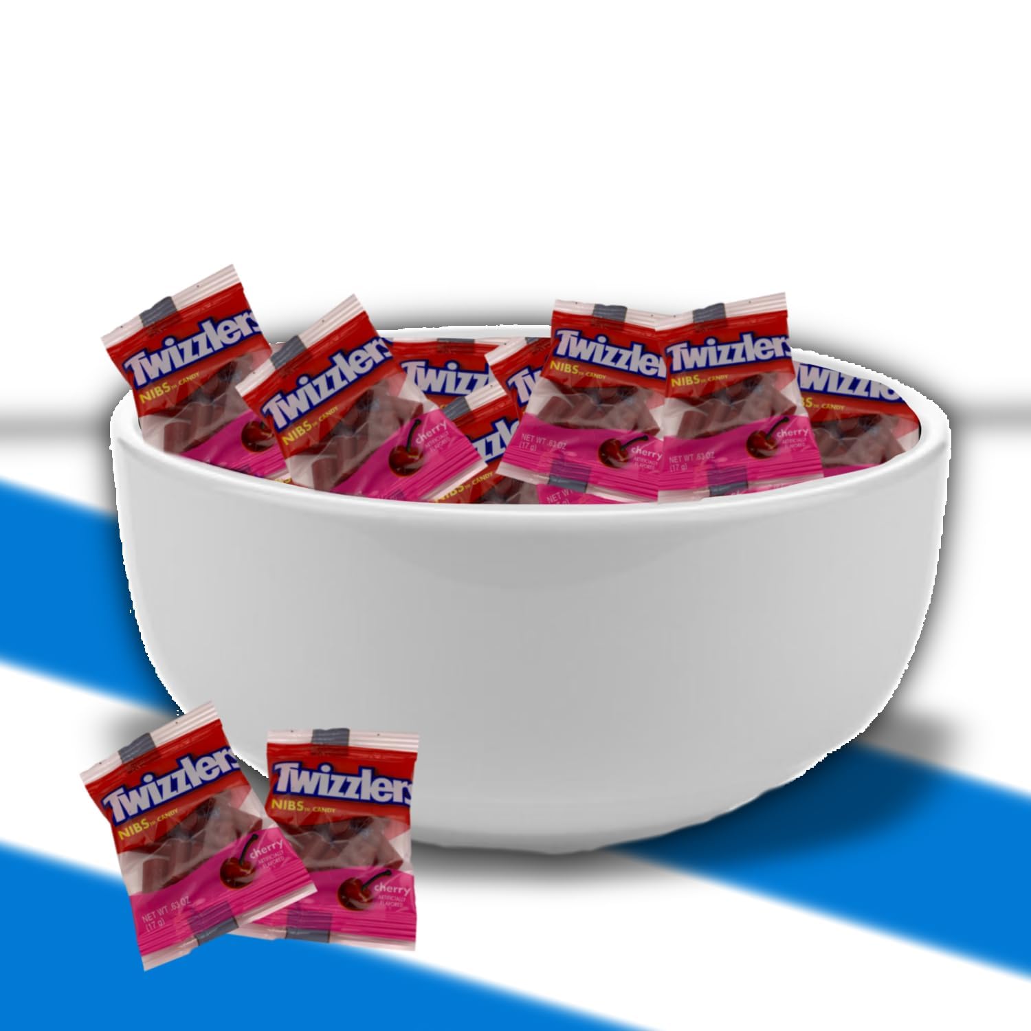 Twizzlers Cherry Flavored Nibs - 50 Pieces - Individually Wrapped Cherry Candy - Chewy & Delicious Candy for Birthdays, Easter, Christmas, Purim & Pantry (2 lbs)