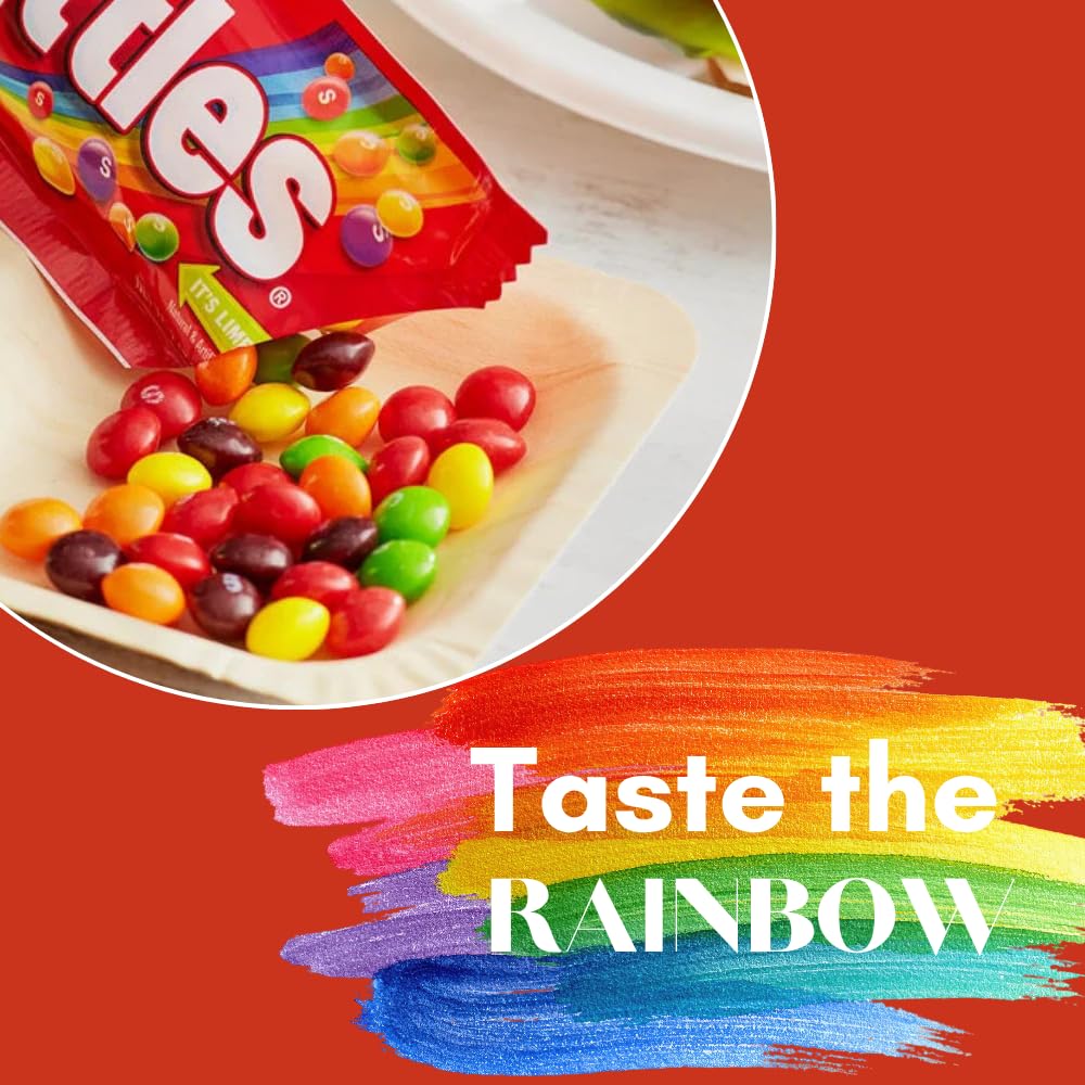 Skittles Original Fun Size Chewy Candy- 2lb (60 Pieces) Bulk Candy Bag with Classic Strawberry, Grape, Lemon, Orange, and Lime Flavors for Halloween, Fun Parties, and Celebrations.