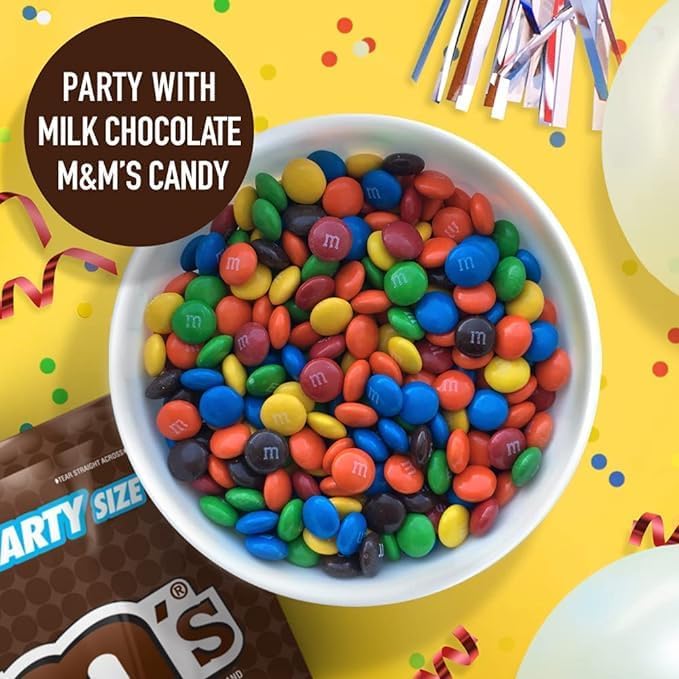 M&M Milk Chocolate Candy Individually Wrapped - (2lb- 60 Counts)