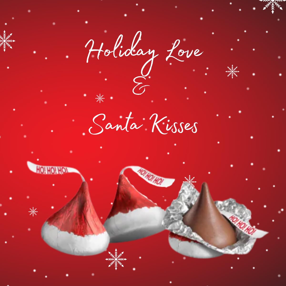 Hershey'ss Santa Hat Kisses Milk Chocolate candy - (2LB 180 pcs)