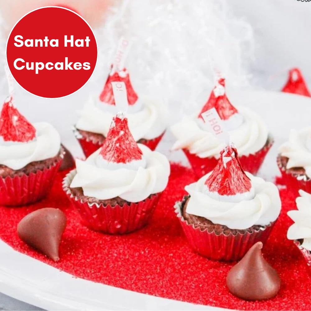 Hershey'ss Santa Hat Kisses Milk Chocolate candy - (2LB 180 pcs)
