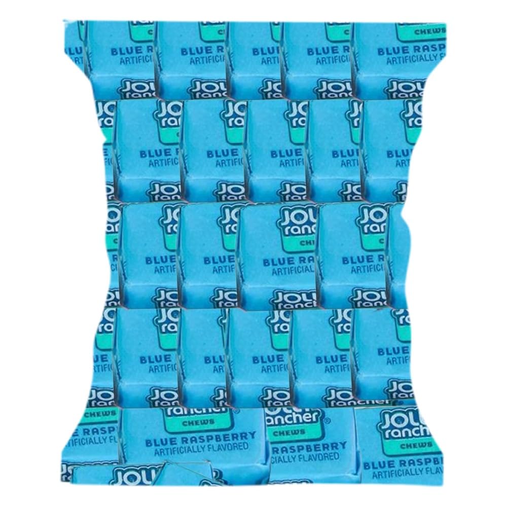 Jolly Rancher Chews Candy - Blue Raspberry Flavor - 95 Pieces of Intense Blue Raspberry Blast - Individually Wrapped Delicious Candy Chews for Birthdays, Easter, Christmas & Pantry (1lb)
