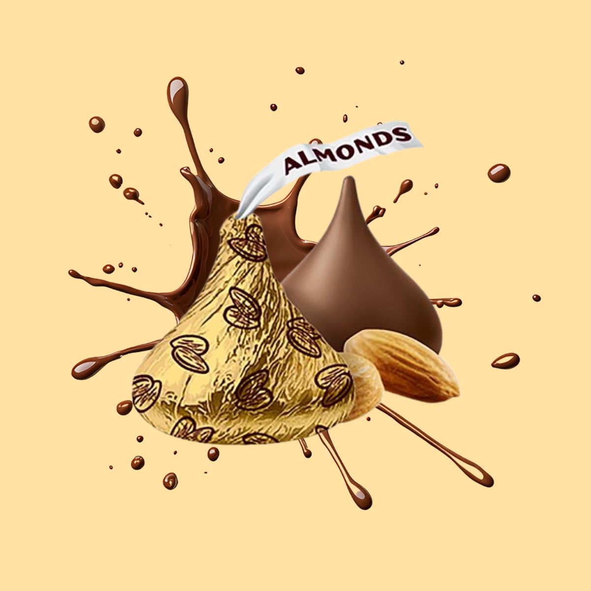 Hershey'ss Cristmas Almond Kisses Milk Chocolate candy - (1LB 90 pcs)