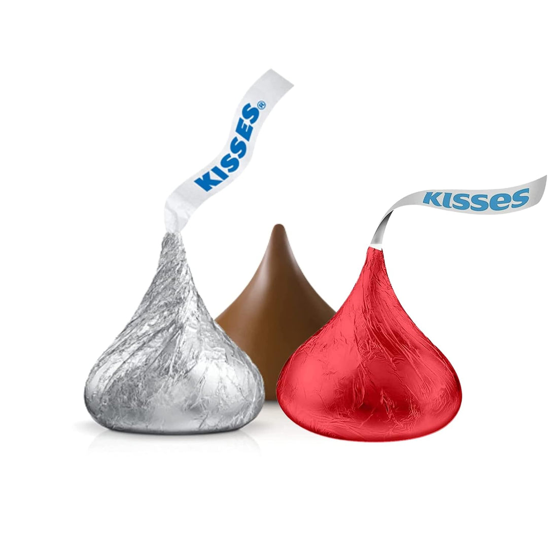 Hershey's Kisses Red & Silver Chocolate candy - (2 LB 200 pcs)