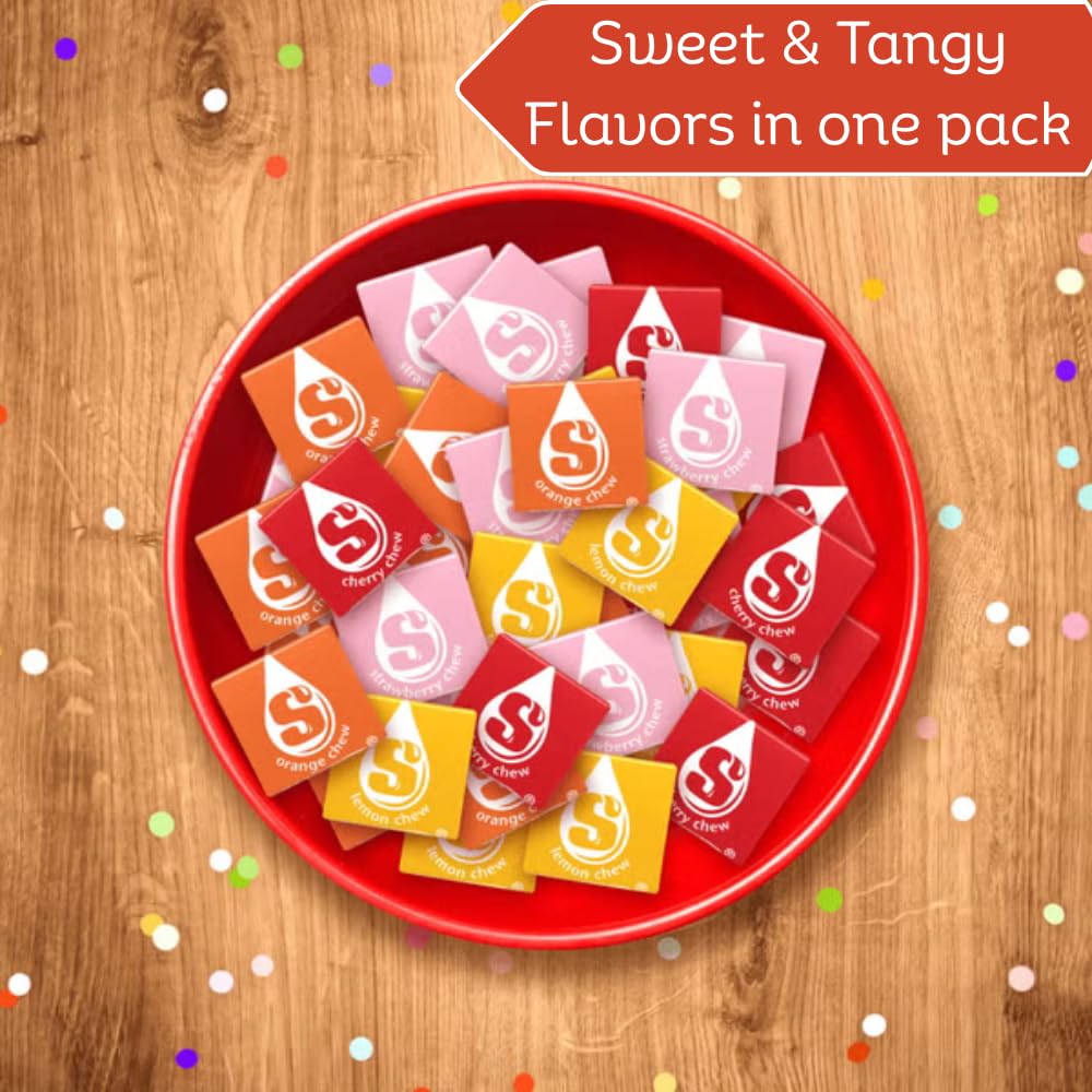 Assorted Easter Chews Starburst Candy Variety Packs - 2lb Lemon, strawberry, cherry, orrange Flavor Bulk candy - Individually Wrapped candy for Easter, Birthday Parites, Pinata & other