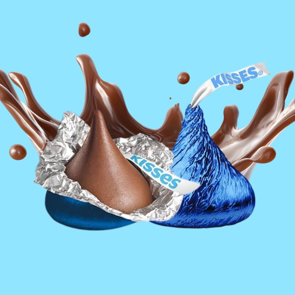 Blue Candy Milk Chocolate Kisses - (2 LB 180 pcs)