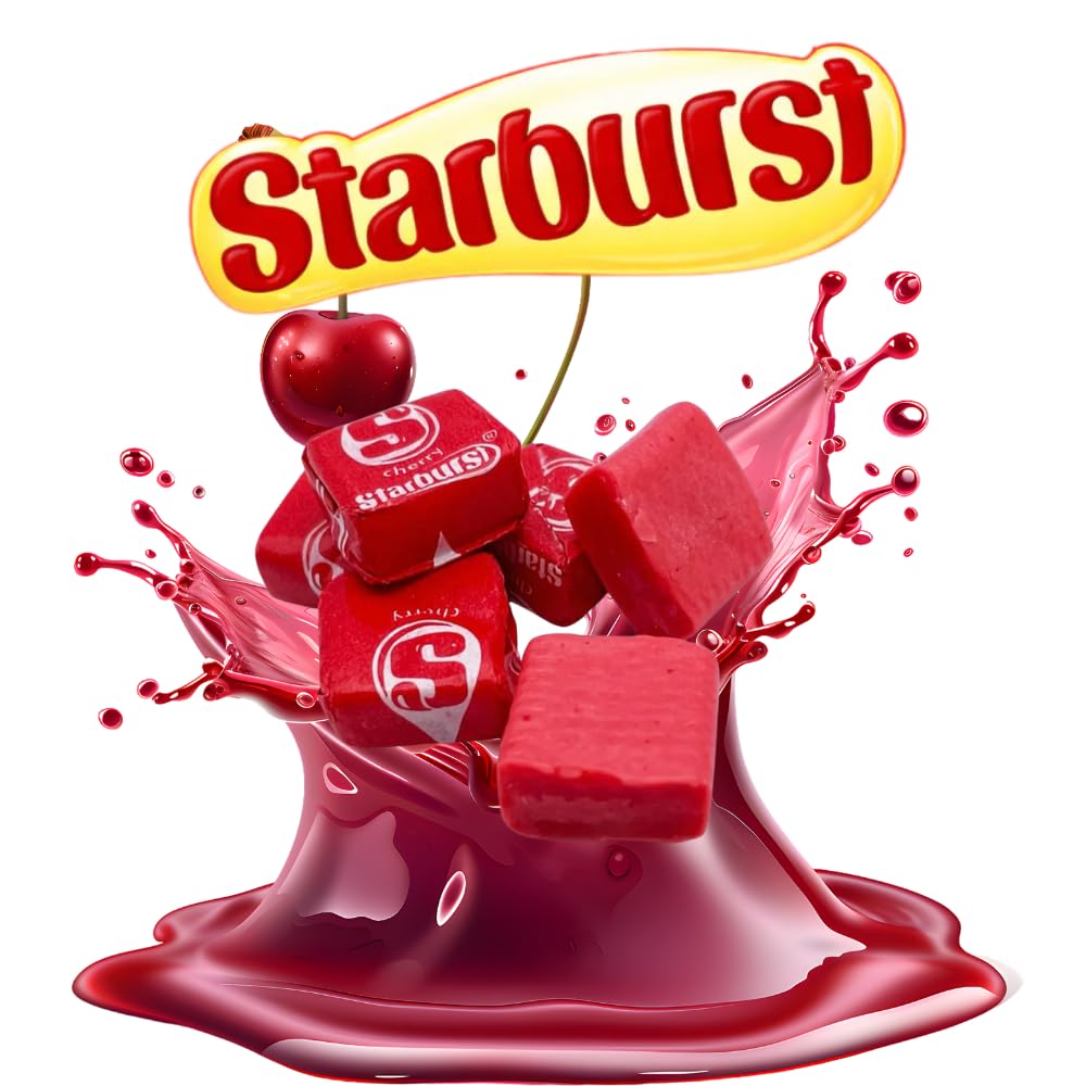 Starburst Cherry Easter Chews Candy Variety Packs - (1lb) Cherry Flavor Bulk candy - Individually Wrapped candy for Easter, Birthday Parites, Pinata & other.
