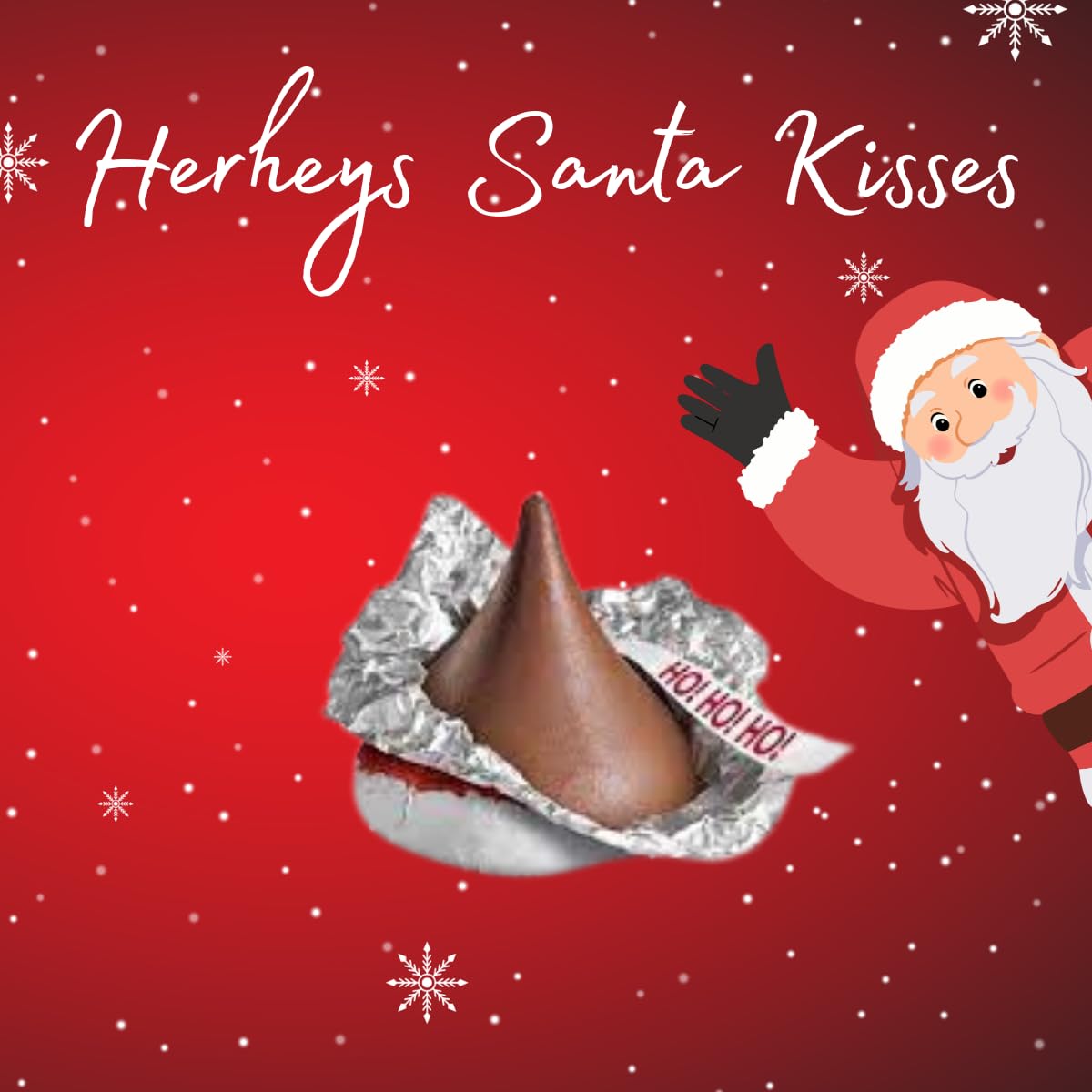 Hershey'ss Santa Hat Kisses Milk Chocolate candy - (2LB 180 pcs)