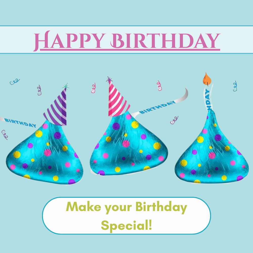 Kisses Birthday Cake Flavored Creme with Sprinkles - (2 LB 180 pcs)
