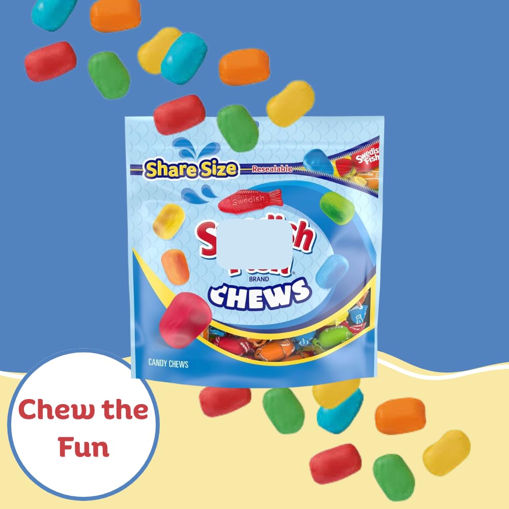 Swidish Fish Chews Soft & Chewy Candy - 1lb