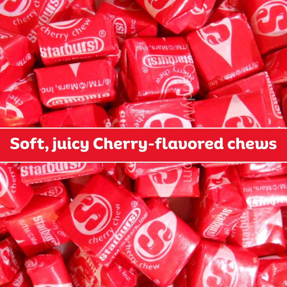 Starburst Cherry Easter Chews Candy Variety Packs - (1lb) Cherry Flavor Bulk candy - Individually Wrapped candy for Easter, Birthday Parites, Pinata & other.