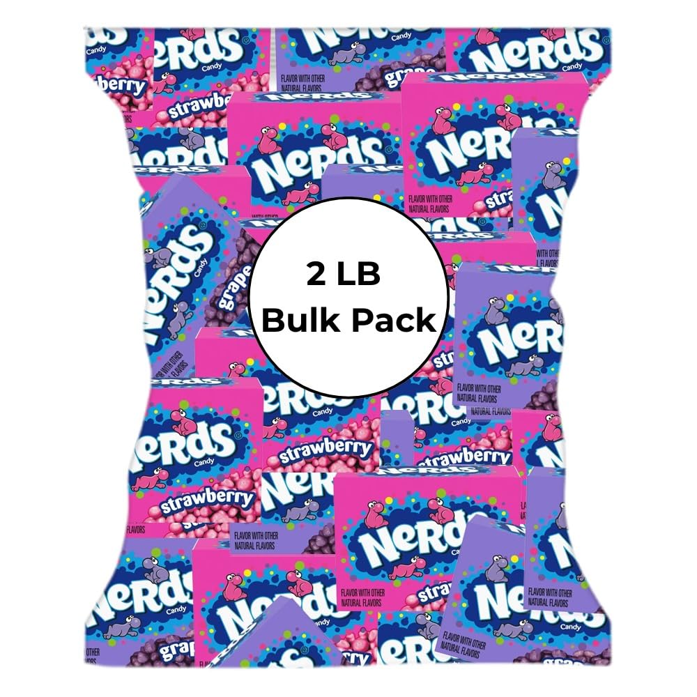 Nerds Mini Candy Bulk Strawberry and Grape Flavors - 2 lbs Pack