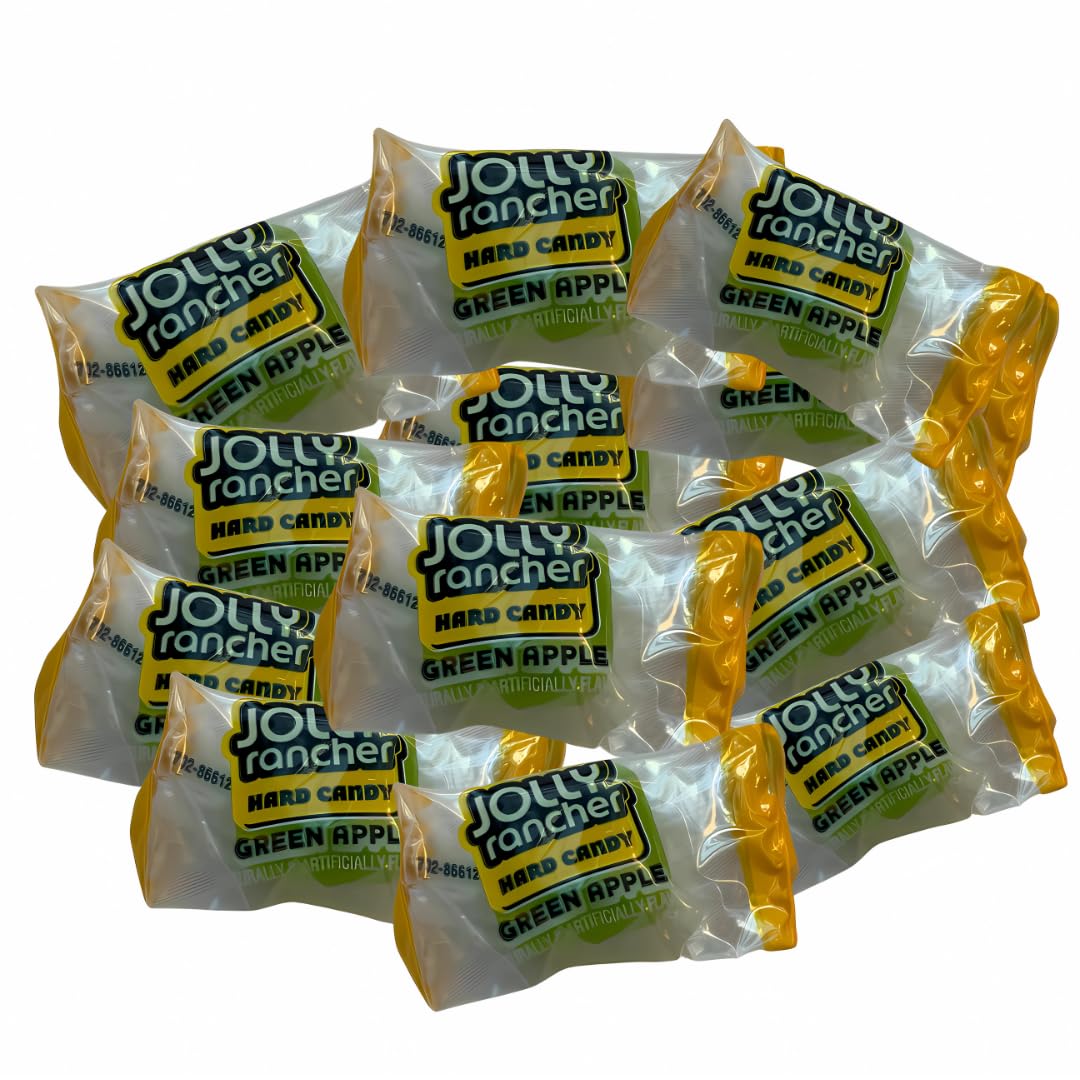 JollyRanchers Hard Candy Squares - Green Apple Flavored Hard Candy - Individually Wrapped - 2LB