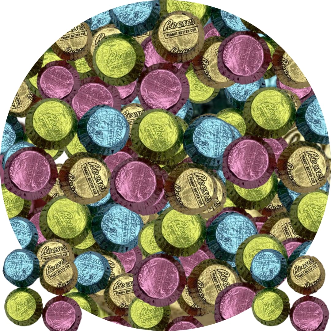 Reese's Spring Foil Cups Easter Chocolate Candy, 2lb - 100 Peices Bulk Peanut Butter Foil Cups Easter Candy - Deliciouse Candies For Birthday parties & all Ocassions