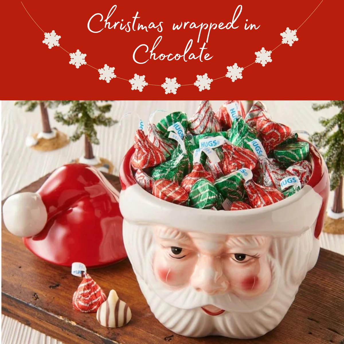 Hershey'ss Cristmas Kisses Milk Chocolate candy - (1LB 90 pcs)