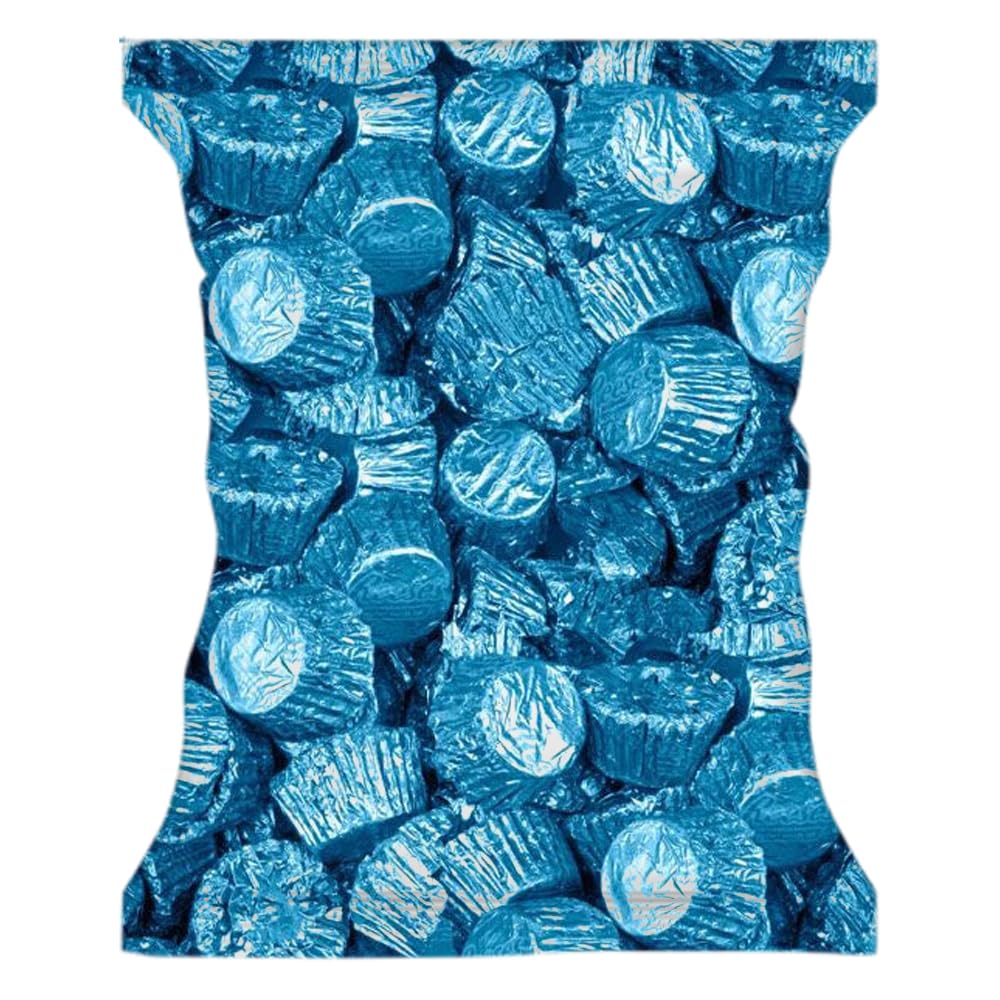 Resees Peanut Butter Blue Foil Cups Candy, 1lb Bulk Chocolate Candy - Delicious Peanut Butter Chocolate Candies for Birthday Parties, Easter & All Occasions