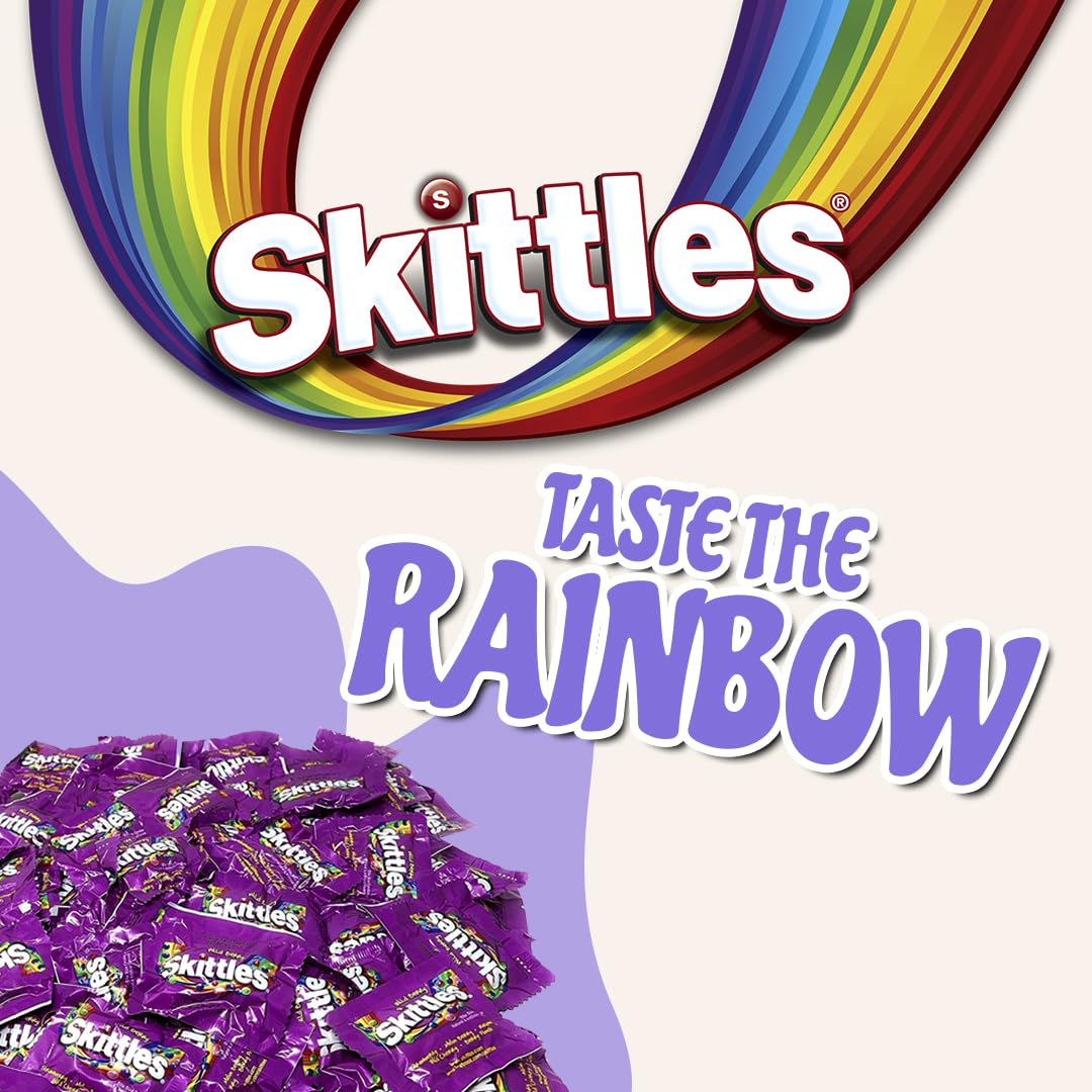 Skittles Candy Assortment 2 LB (65 Pieces)- Wild Berry & Original Flavor Skittles Candy Coated Fruit Chew Bites Individually Wrapped Mini Packs