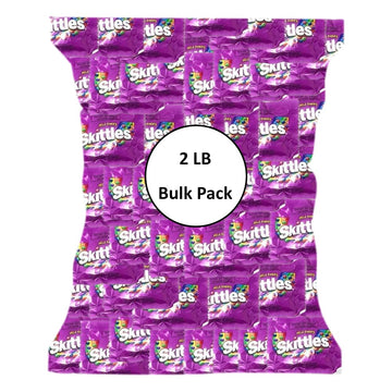 Skittles Wild Berry Flavor Candy Coated Fruit Chew Fun Size 2lb (60 Peices) Purple Individually Wrapped Bulk Party Assortment