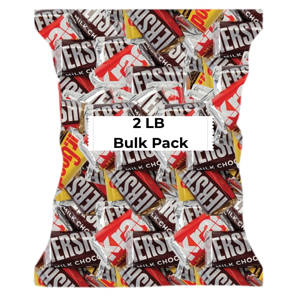 Hershey's Assorted Milk Chocolate Bar Candy -2lb Bulk Hershey's MrGoodbar, Krackel, Dark & Milk Chocolate Bars candy, Bulk Chocolate Candy for Valentine, Easter, Parties, Gifting & More!
