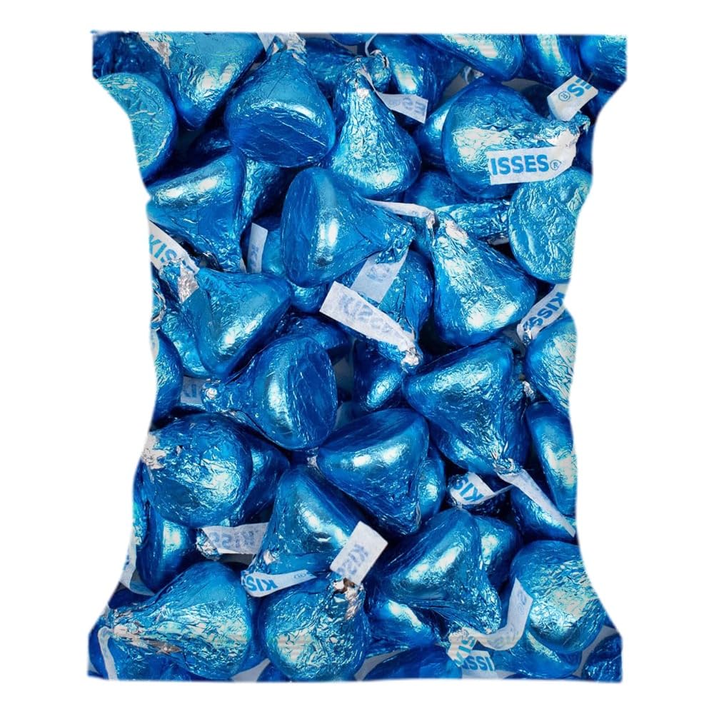 Blue Candy Milk Chocolate Kisses - (2 LB 180 pcs)