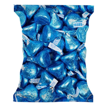Blue Candy Milk Chocolate Kisses - (2 LB 180 pcs)