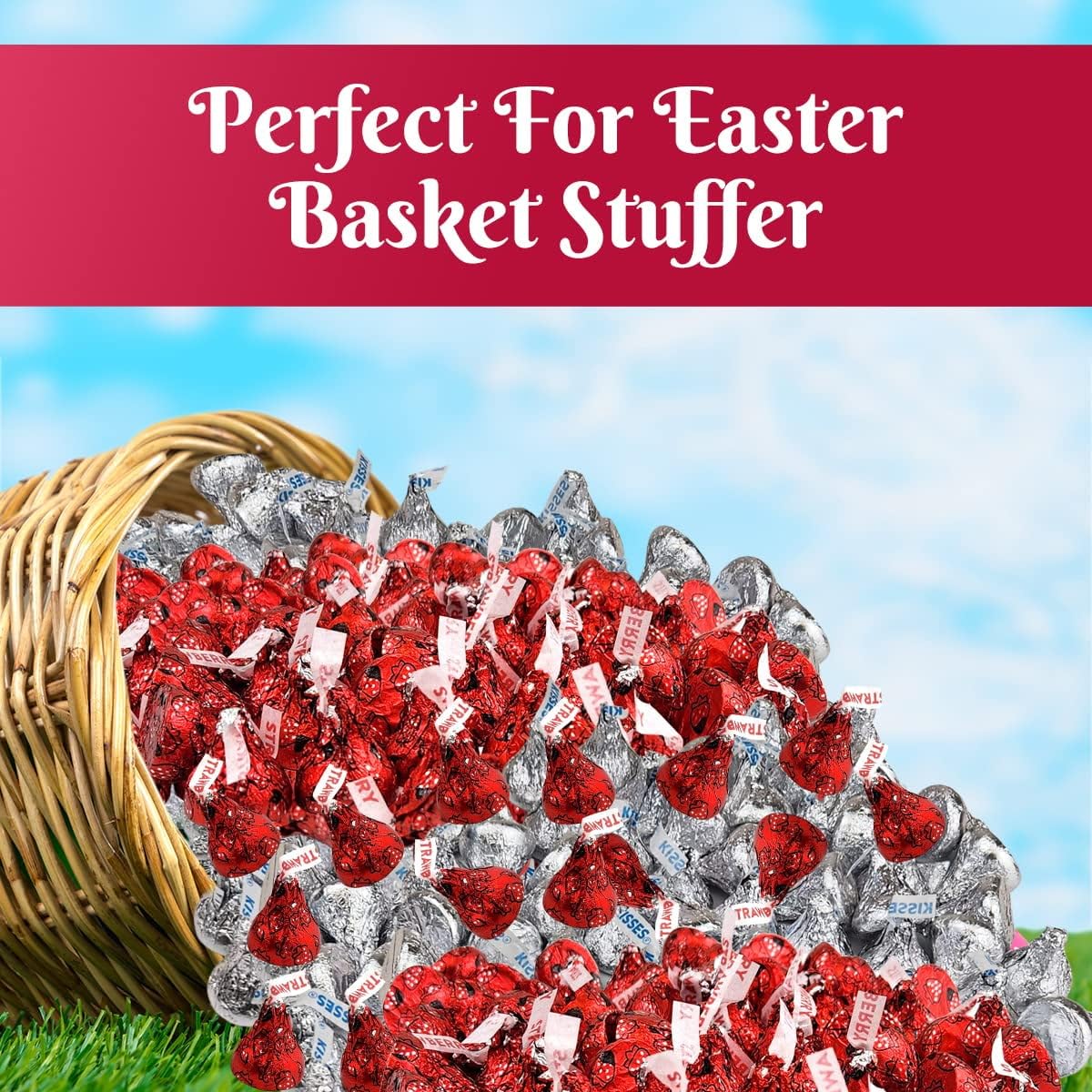 Hershey'es Kisses Dipped Strawberry & Silver Chocolate Candy- 2lb (200 pcs)