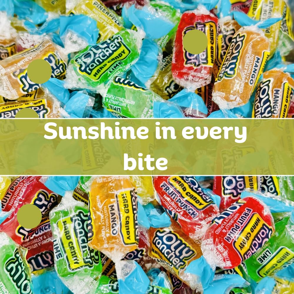 Jolly Rancher Premium Flavored Hard Candy - Individually Wrapped - Bulk Candy Bag - Long-Lasting Fruit Flavor Delight - Resealable Bag (2 Pound, Tropical)