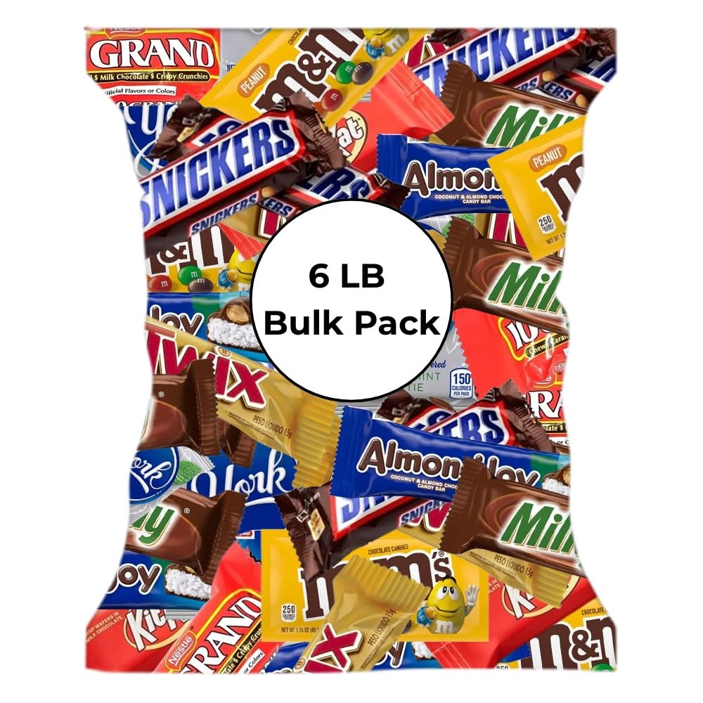 Assorted Chocolate Candy Variety Pack - 6lb Assorted Bulk Chocolate Candy & Chocolate Gifts - Halloween Chocolate Candy Individually Wrapped- Mixed Candy Chocolate Assortment Bags
