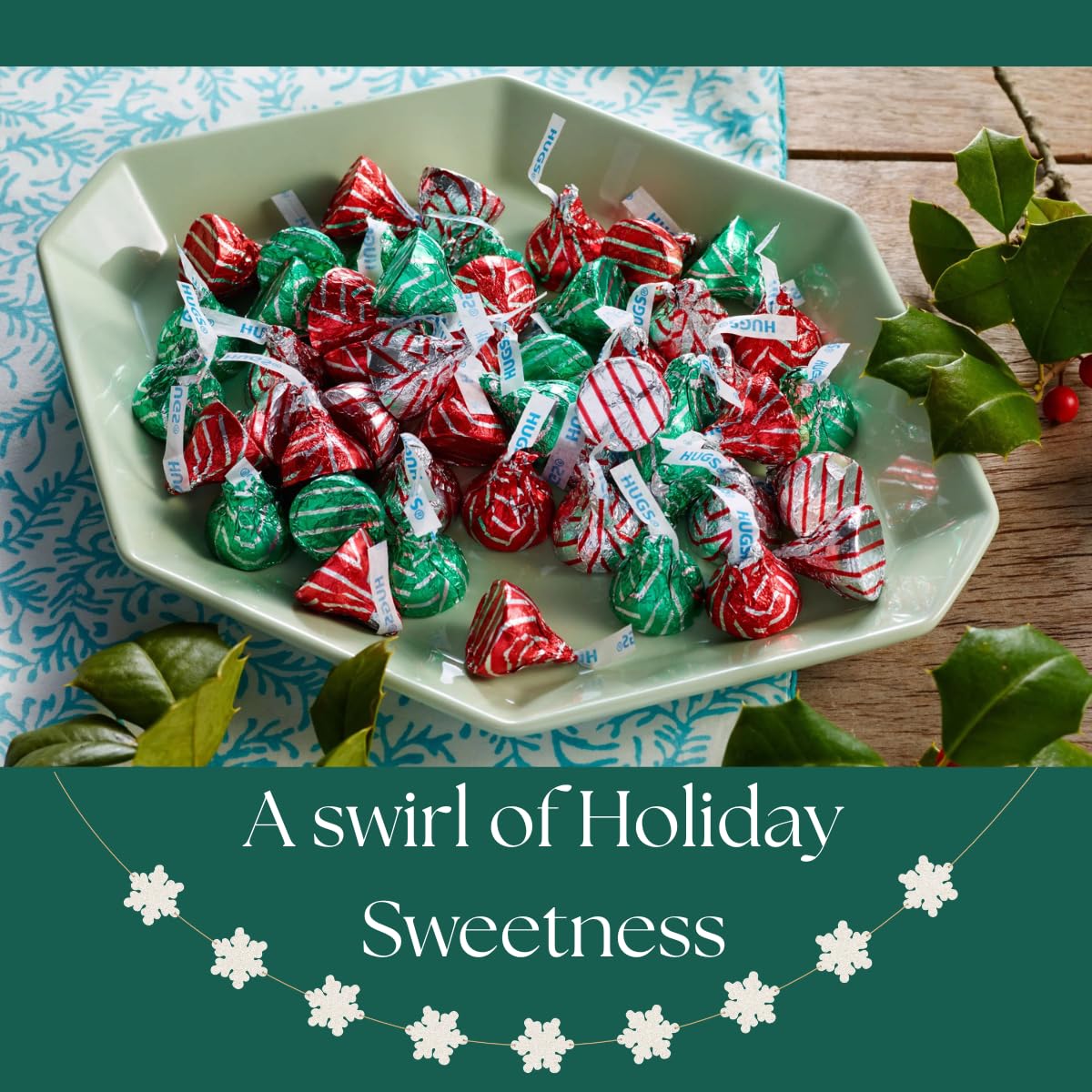 Hershey'ss Cristmas Kisses Milk Chocolate candy - (1LB 90 pcs)
