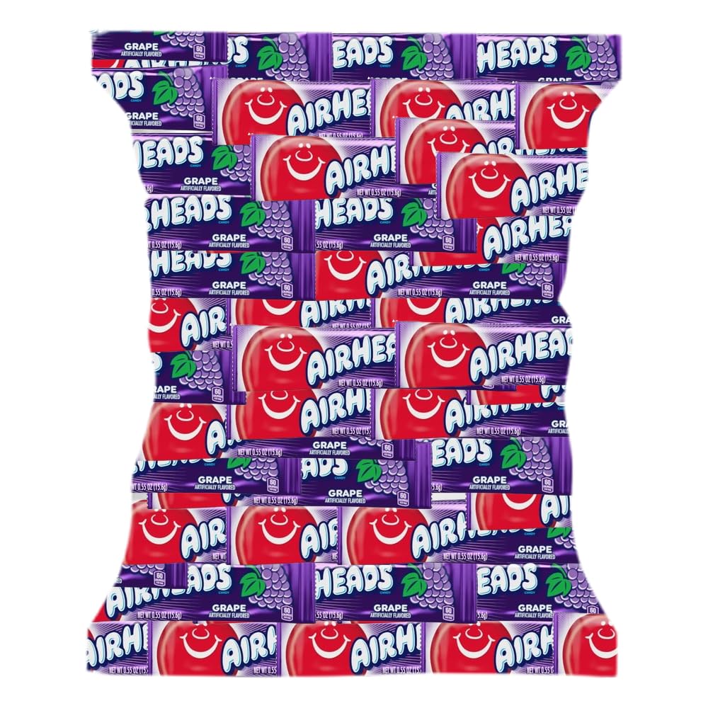 Airheads Candy Mini Bars Grape Flavor (2lb 80 Pieces)
