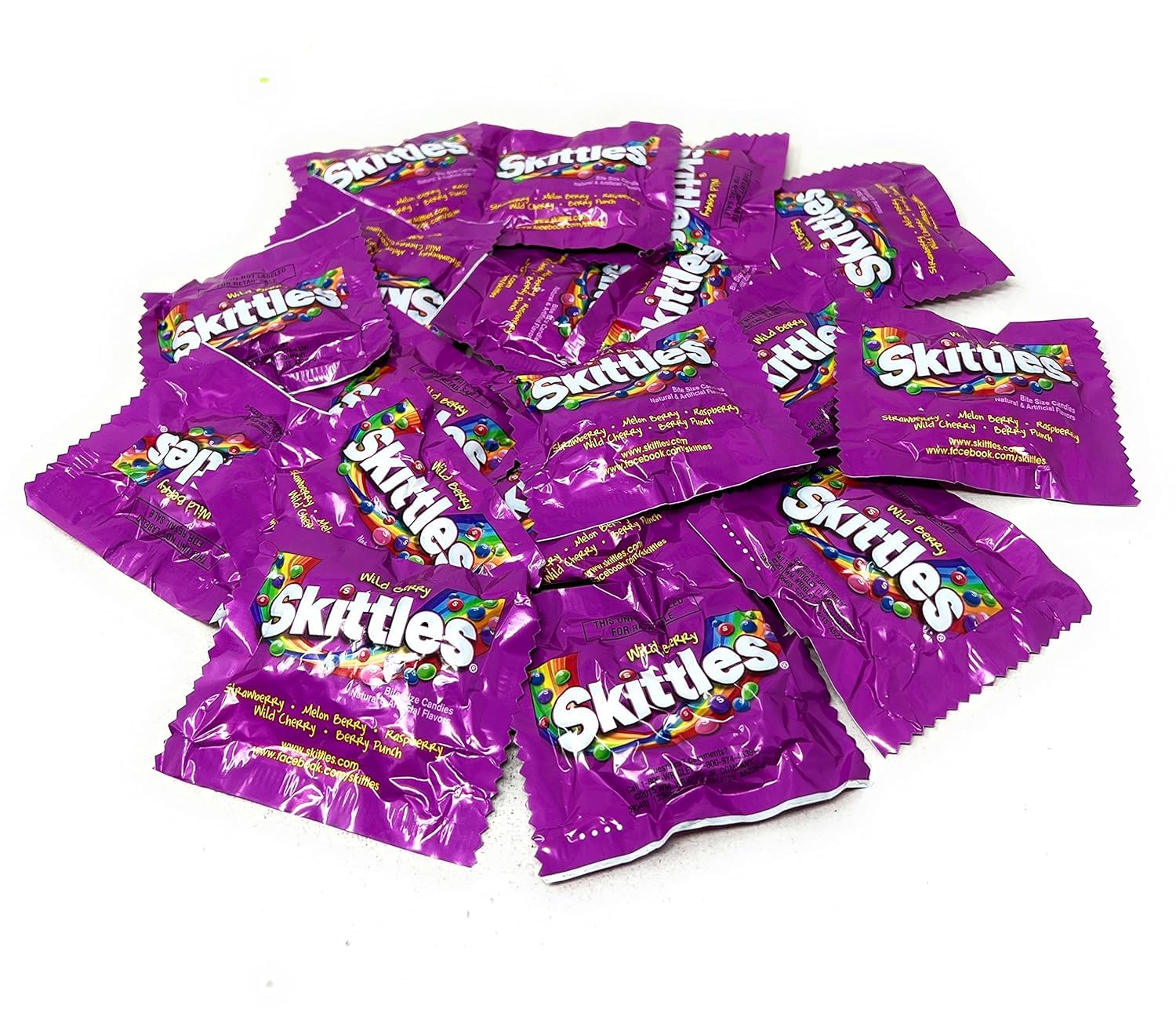 Skittles Candy Assortment 2 LB (65 Pieces)- Wild Berry & Original Flavor Skittles Candy Coated Fruit Chew Bites Individually Wrapped Mini Packs