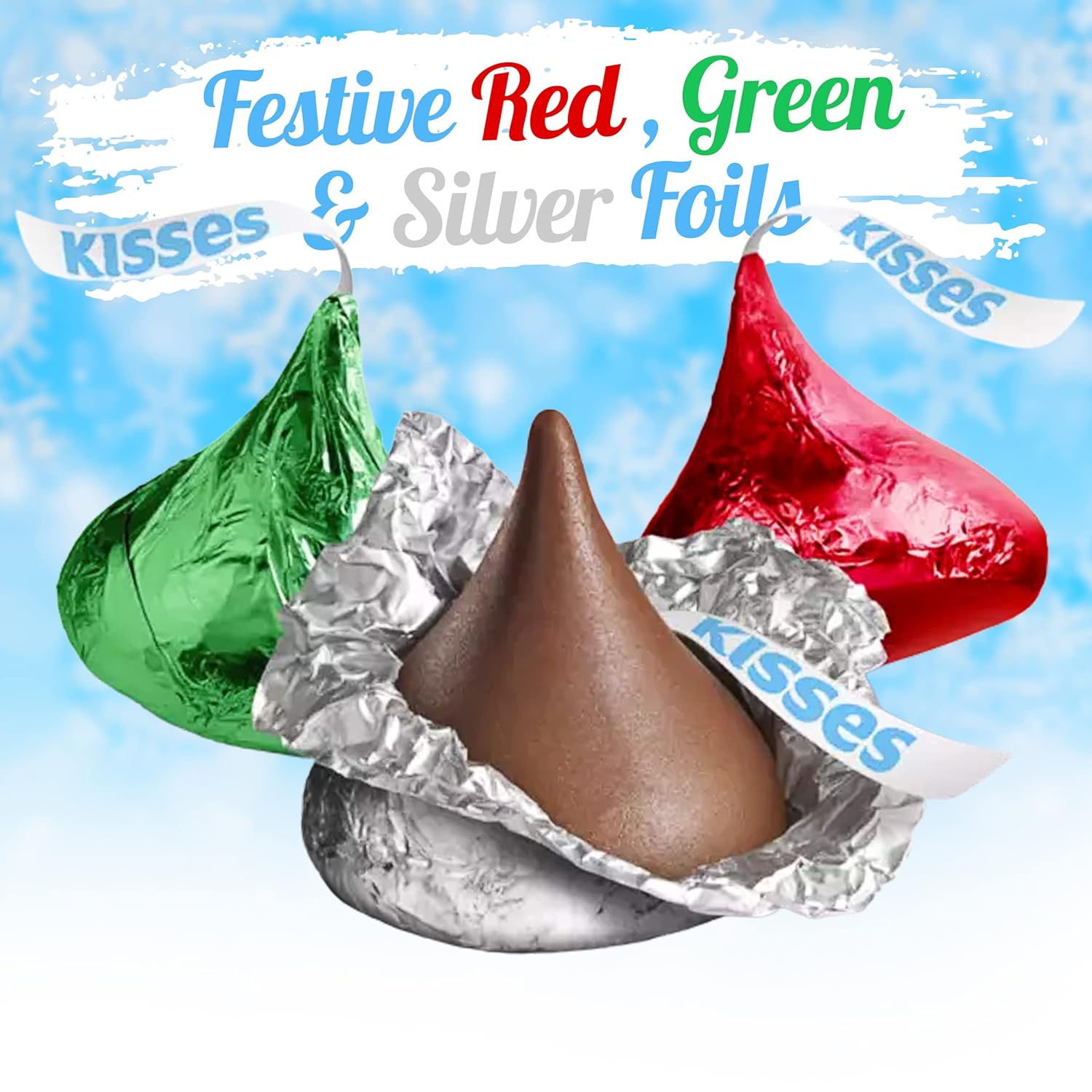 Hershey'ss Festive Kisses Chocolate candy - 4LB (400 pcs)