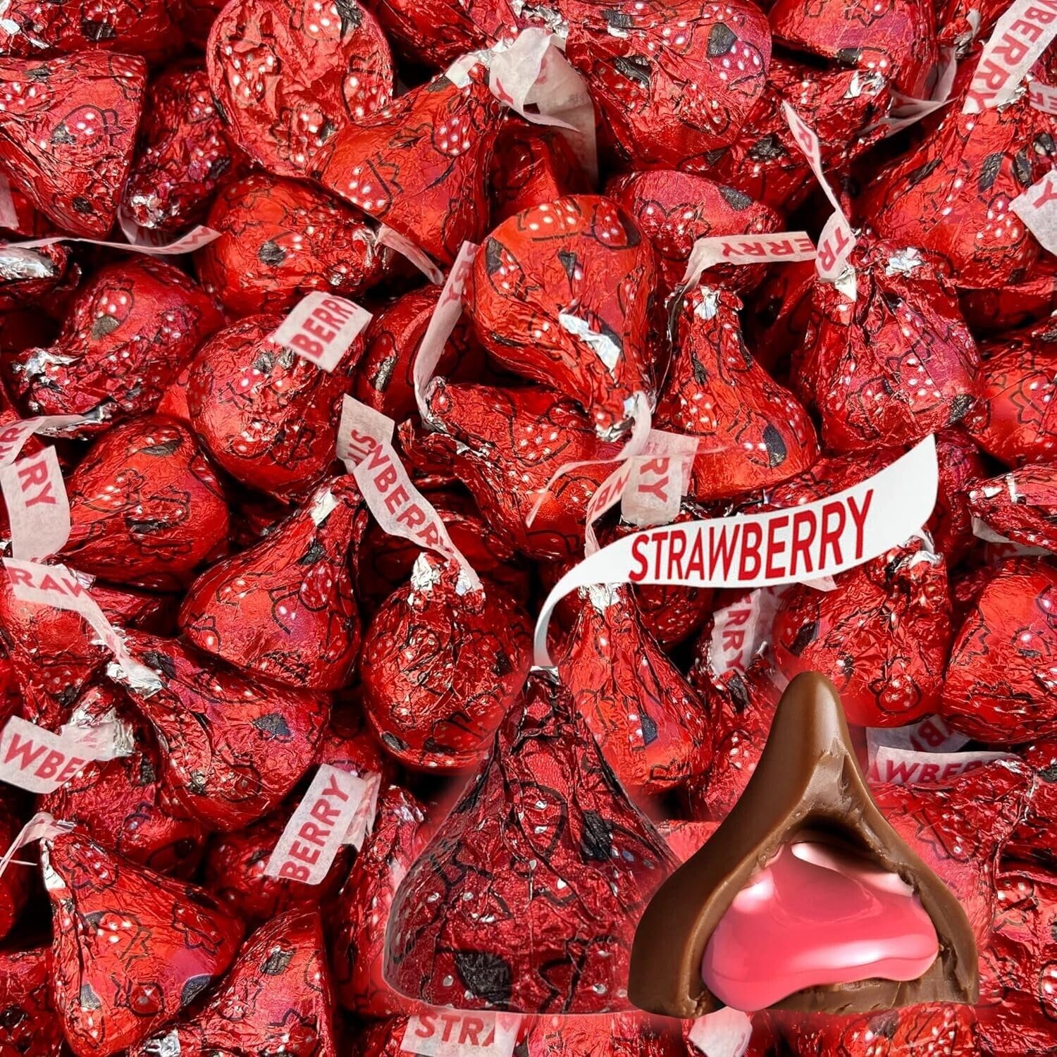 Hershey's Kisses Strawberry Dipped Chocolate Candy- 2lb (200 pcs)