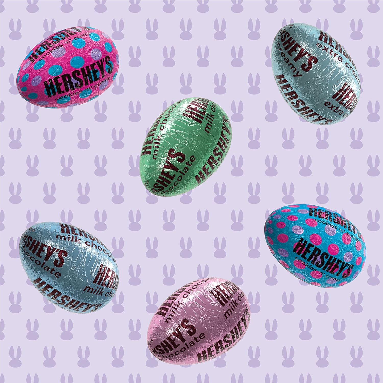 Hershey's Easter Assorted Eggs Chocolate Candy - 1lb Individually wrapped Sweet & Creamy chocolate Eggs Candy - Bulk Easter chocolate candy for Snacking, Pinata, Parties Gifting & More!