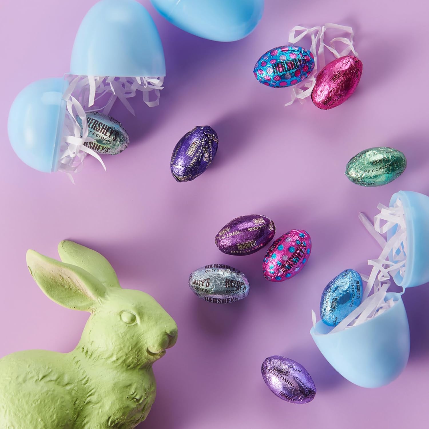 Hershey's Easter Assorted Eggs Chocolate Candy - 1lb Individually wrapped Sweet & Creamy chocolate Eggs Candy - Bulk Easter chocolate candy for Snacking, Pinata, Parties Gifting & More!