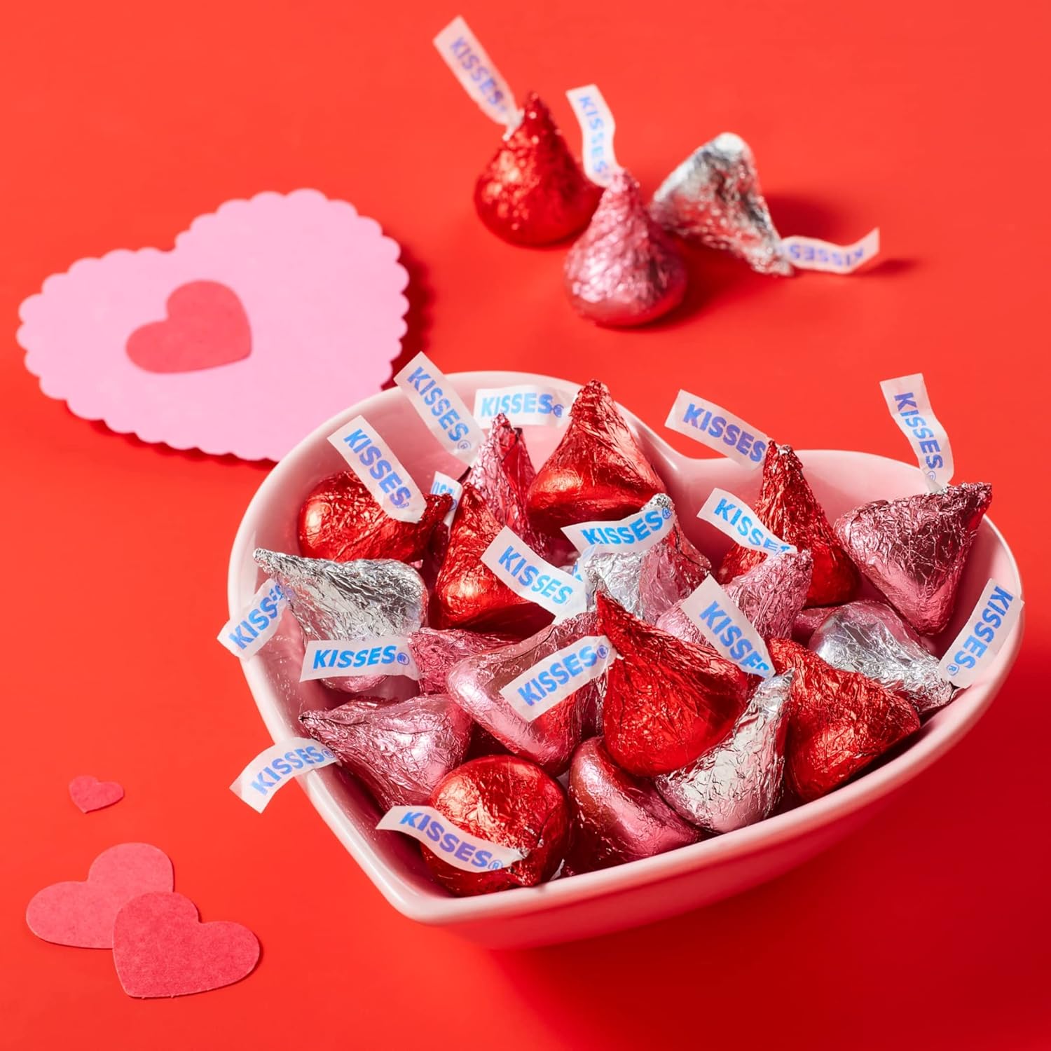 Hershey's Kisses Valentine Colors Milk Chocolate candy - 2LB (200 pcs)