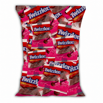 Twizzlers Cherry Flavored Nibs - 50 Pieces - Individually Wrapped Cherry Candy - Chewy & Delicious Candy for Birthdays, Easter, Christmas, Purim & Pantry (2 lbs)
