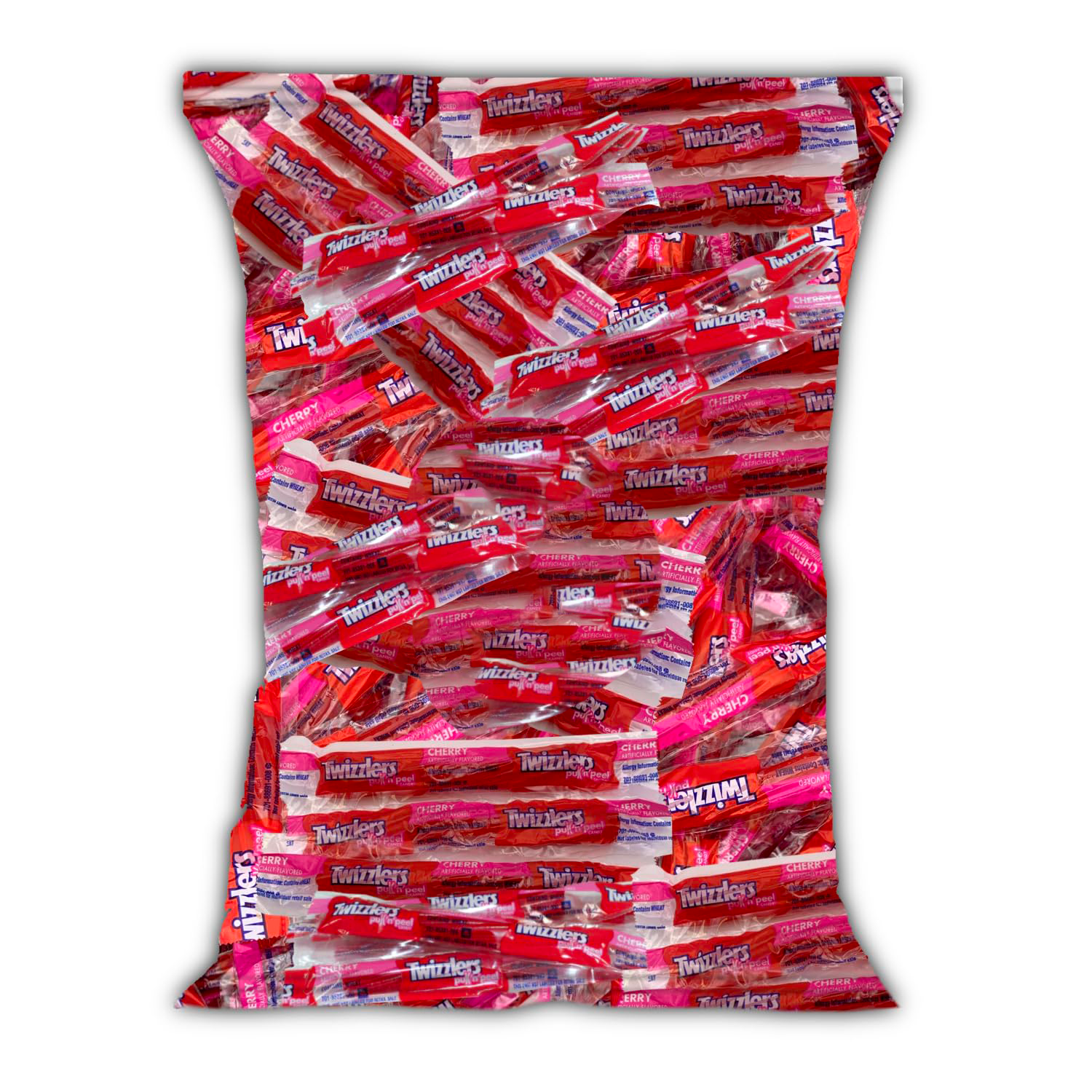 Twizlers Pull N Peel Cherry Flavor Candy - (2lb 70+ Pieces)